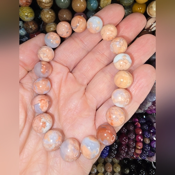 10mm Pink Petal Agate - Picture 5 of 6